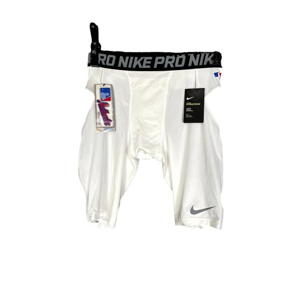 NWT Men's Nike Pro Hyperstrong Baseball White & Black Compression Shorts - XL - Picture 1 of 8